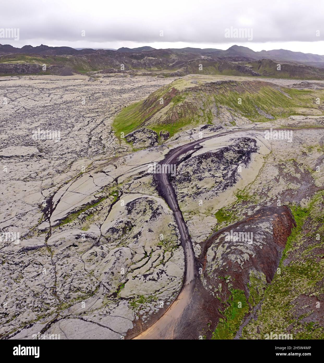vieux paysage volcanique sur la péninsule de reykjanes Banque D'Images