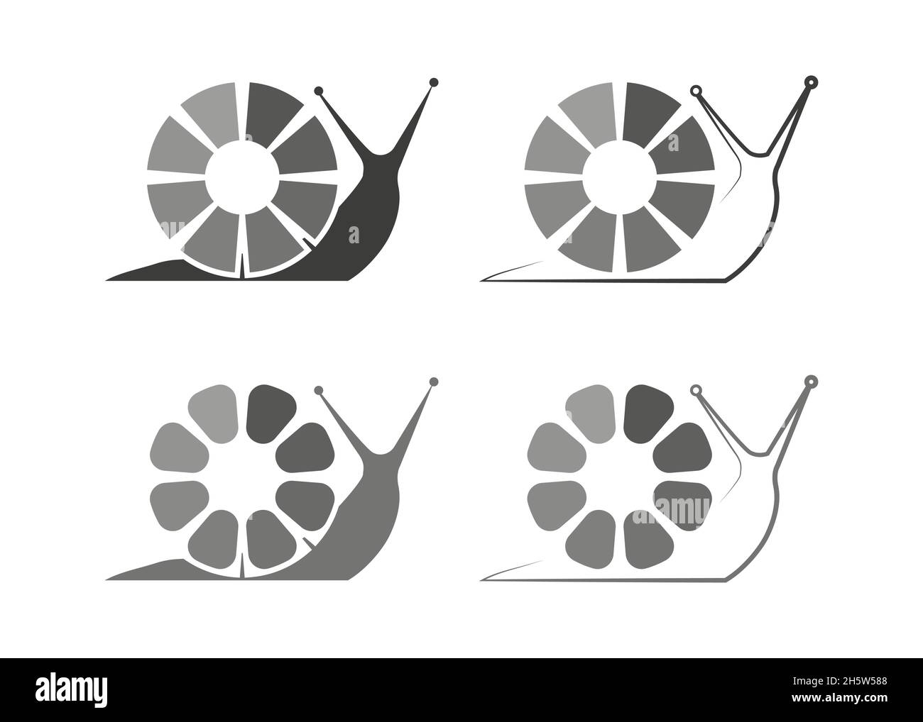 définir l'icône de chargement de l'escargot trop lent dans l'illustration vectorielle plate Illustration de Vecteur