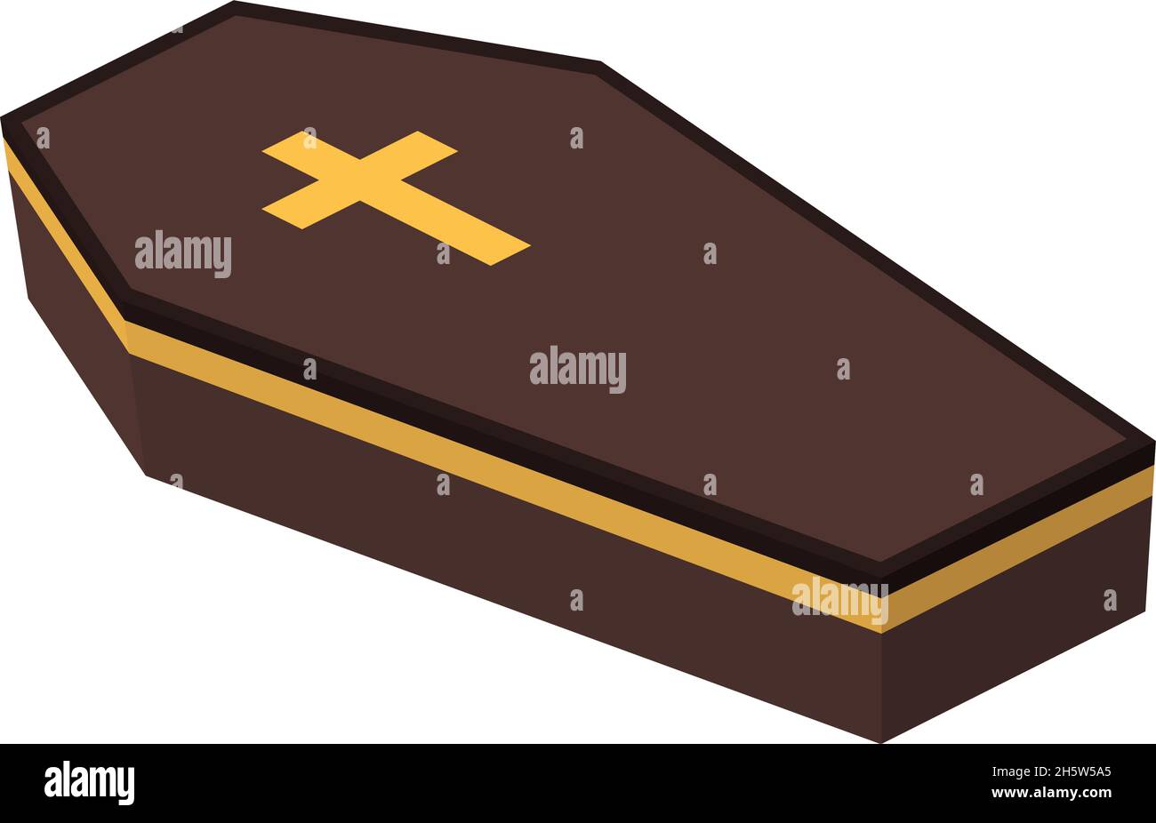 Cercueil en bois en isométrie de style plat, illustration vectorielle Illustration de Vecteur