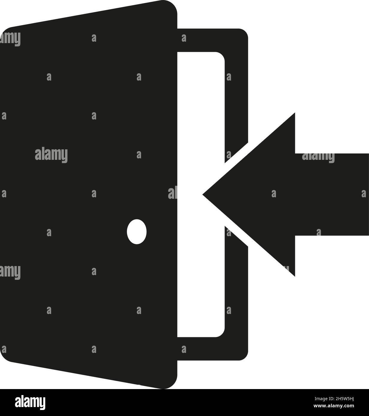 icône de porte noire icône de bouton de sortie, illustration vectorielle Illustration de Vecteur