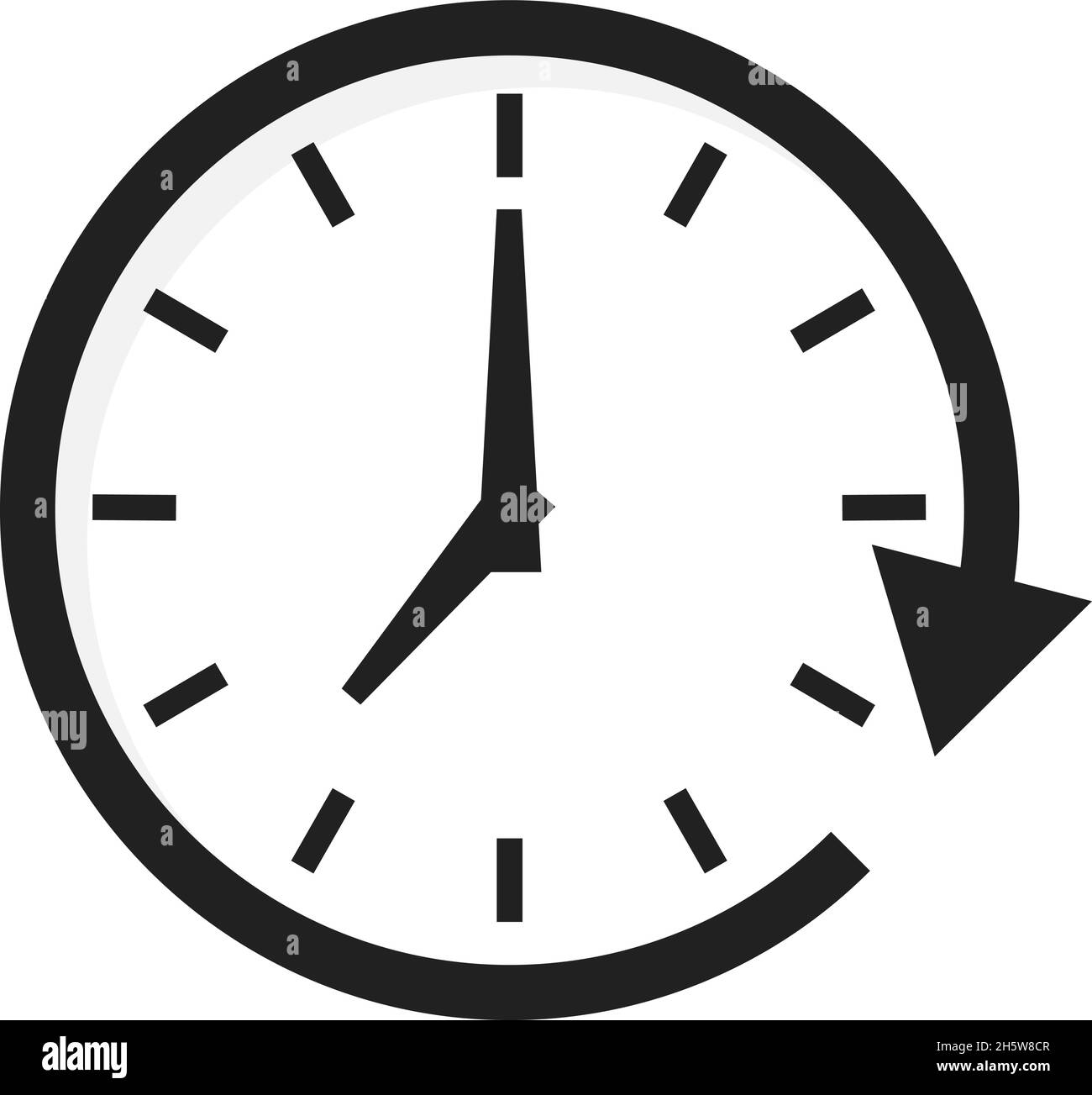 Icône de vecteur de flèche de temps.Icône d'horloge isolée pour un design wab.Illustration plate simple Illustration de Vecteur