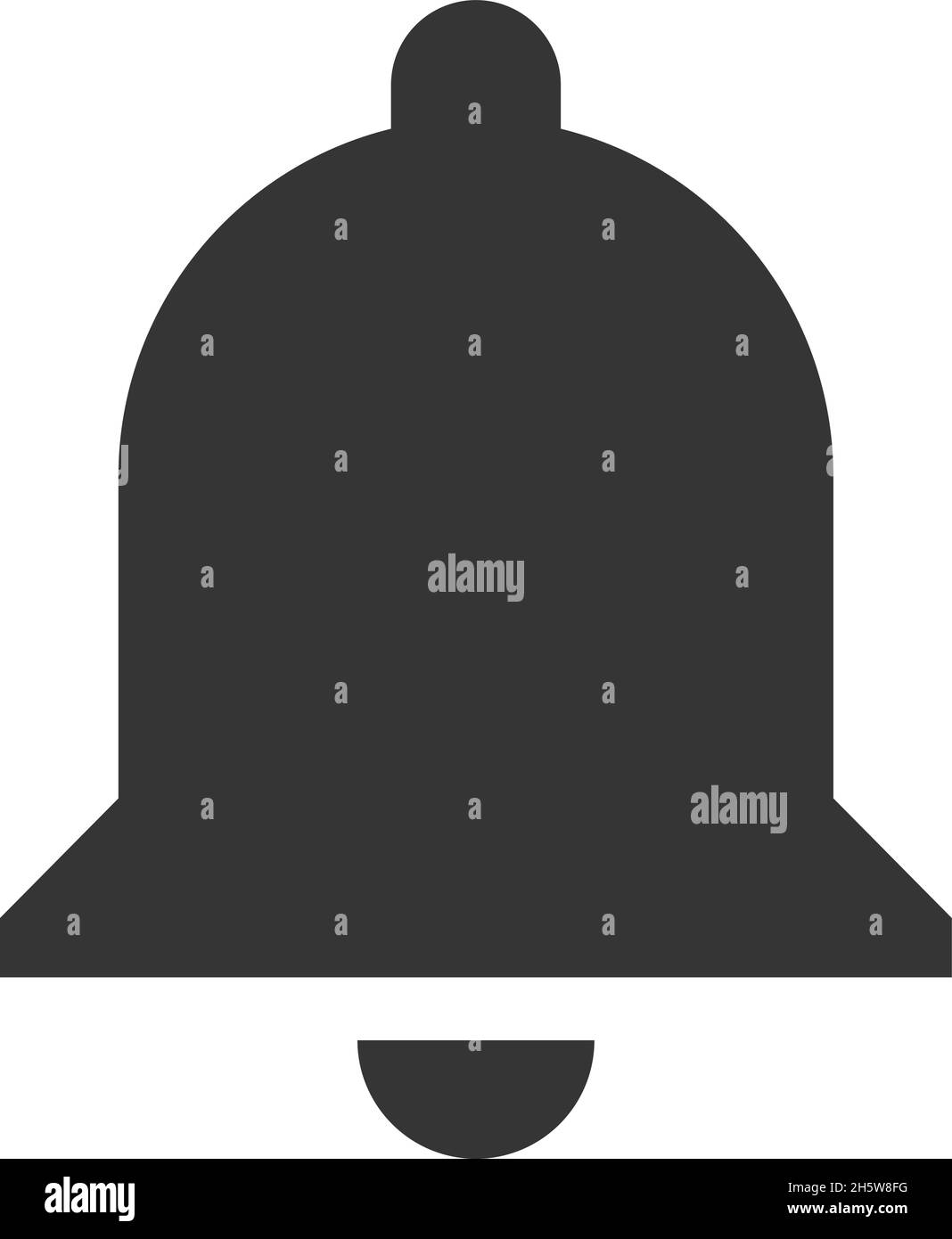 Icône de la cloche de notification sur fond blanc.Symbole Sing noir isolé du bouton d'alarme vectoriel pour la conception d'applications Illustration de Vecteur