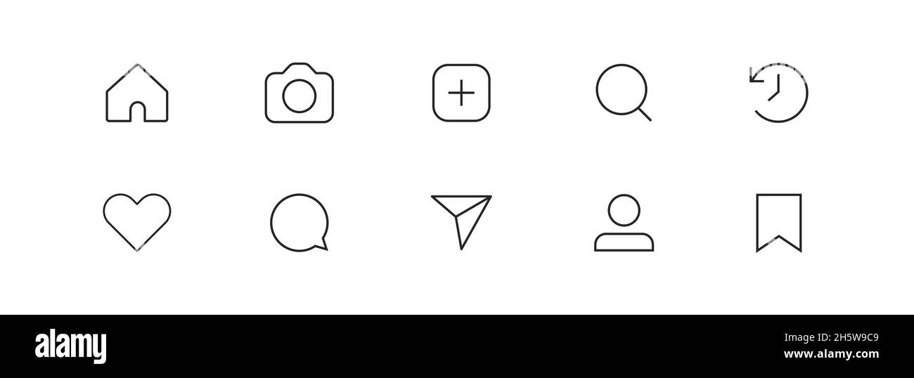 Icône de réseau social pour l'application.Comme un commentaire et une photo.Vector pour la conception Web Illustration de Vecteur