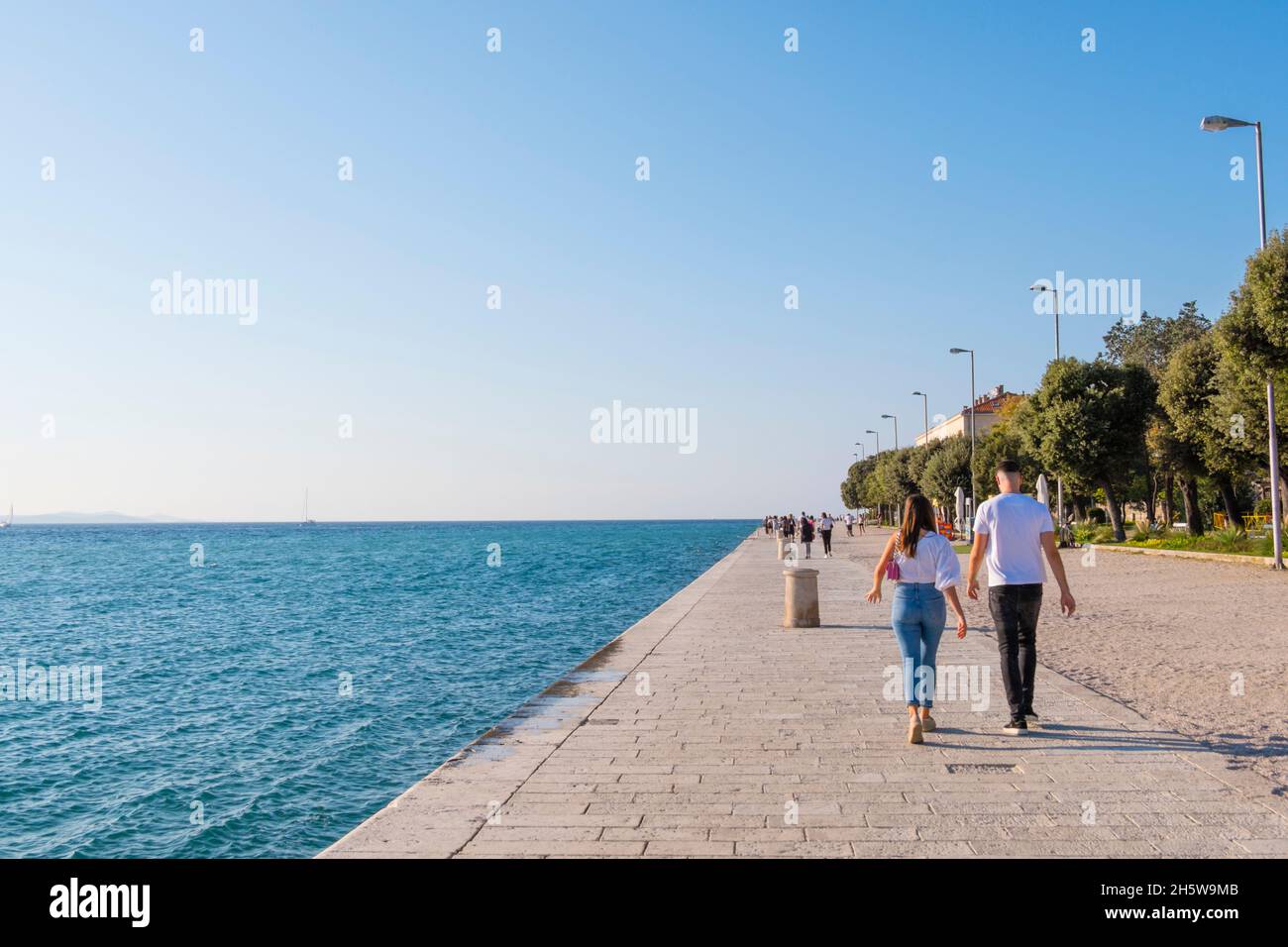 Obala kralja Petra Krešimira IV, promenade en bord de mer, vieille ville, Zadar, Croatie Banque D'Images
