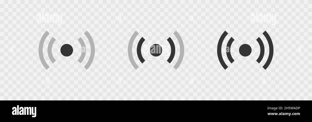 Icônes de l'ensemble de communication de l'antenne sans fil.Symbole d'icône de signal Wi-Fi sur fond transparent.Vector pour la conception d'applications et de sites Web Illustration de Vecteur