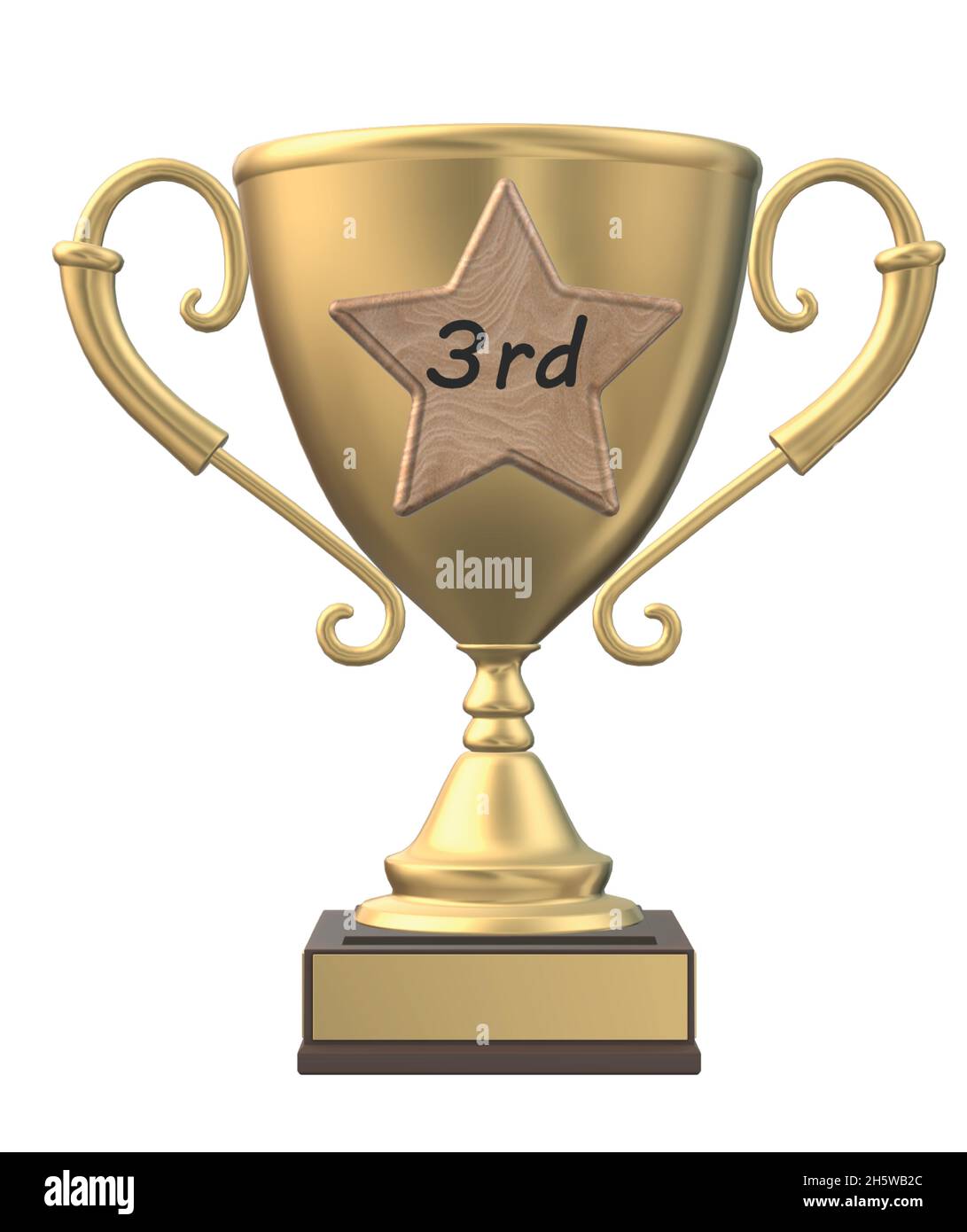 3e Trophée de bronze de troisième place Illustration de Vecteur