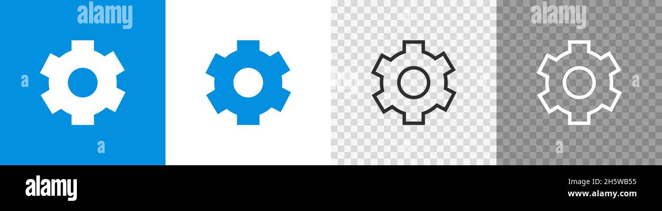 Définir l'icône de l'engrenage de réglage à plat.Bouton vectoriel pour la conception d'applications et de sites Web Illustration de Vecteur
