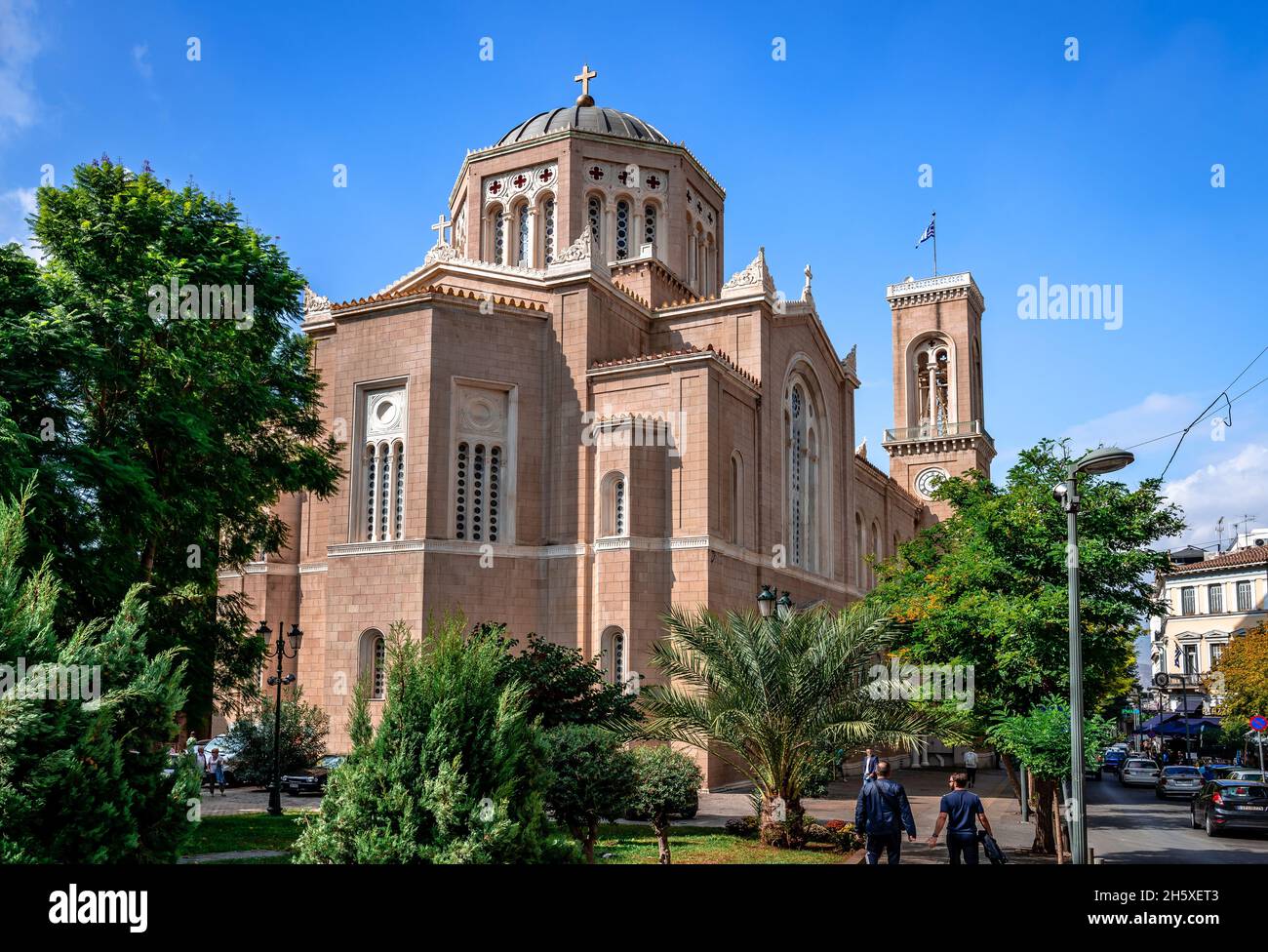 Cathédrale métropolitaine de l'Annonciation, place Mitropoleos, Athènes, Grèce. Banque D'Images