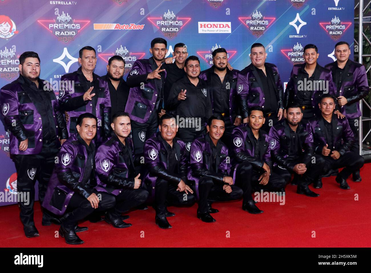 2021 radio Awards, un événement qui reconnaît le meilleur de la musique mexicaine régionale, et qui se tient pour la première fois au Mexique Banque D'Images