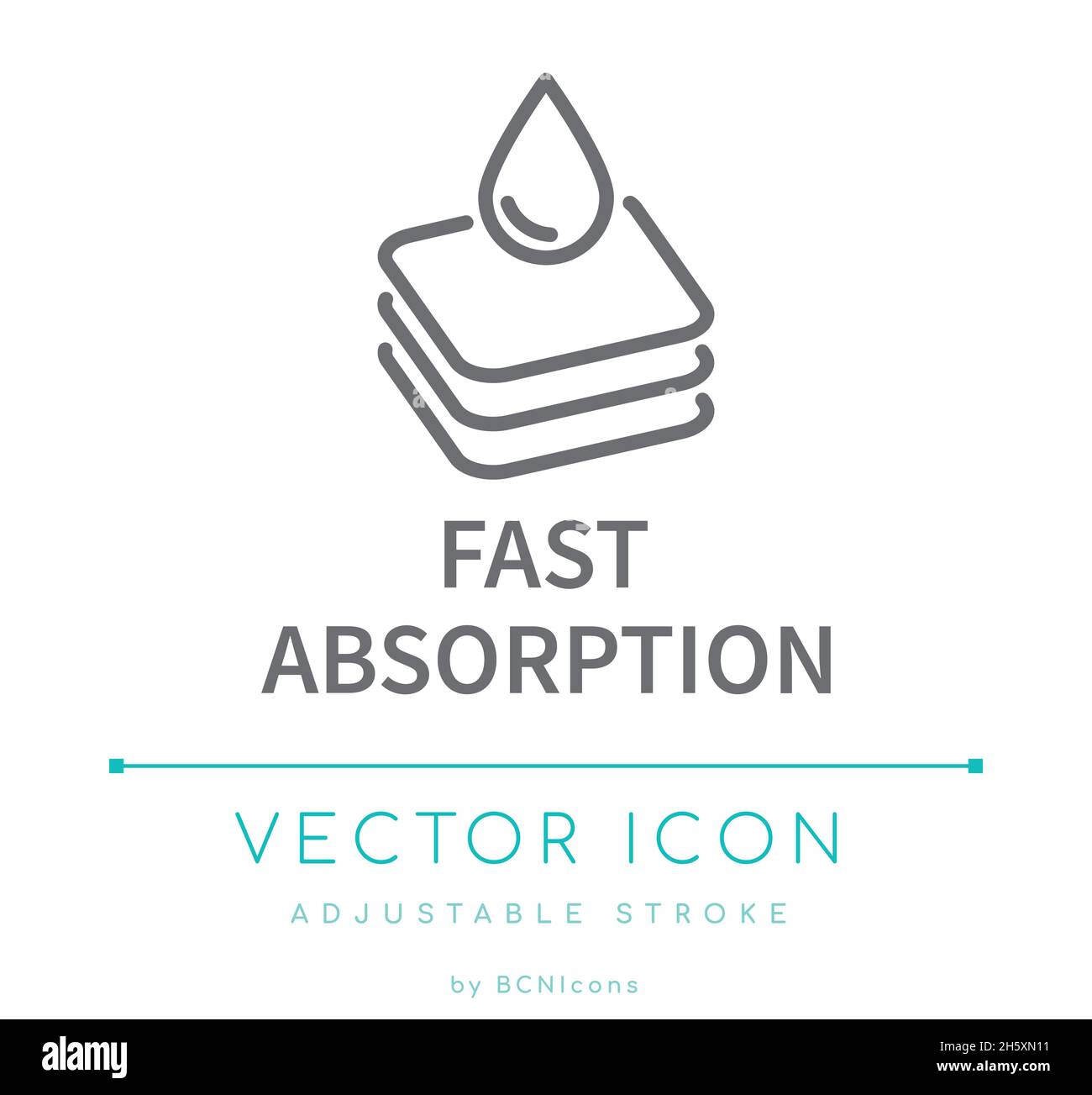 Icône de ligne vectorielle à absorption rapide Illustration de Vecteur