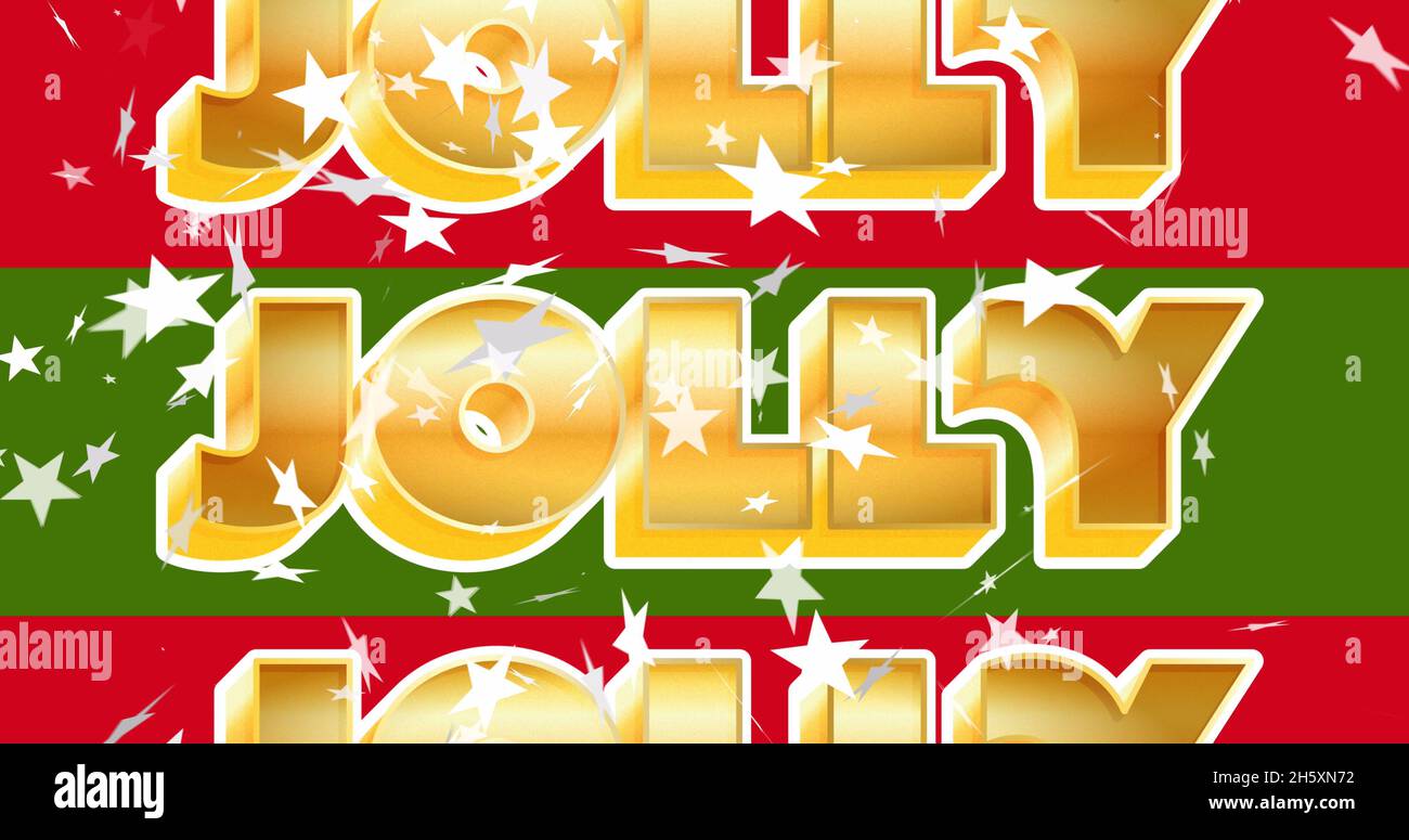 Image de voeux de noël avec étoiles et arrière-plan à rayures rouges et vertes Banque D'Images