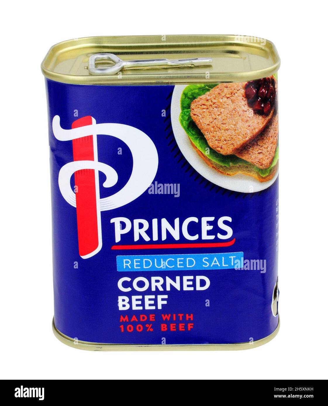 Princes 349 g de bœuf en conserve à corned salé réduit Banque D'Images