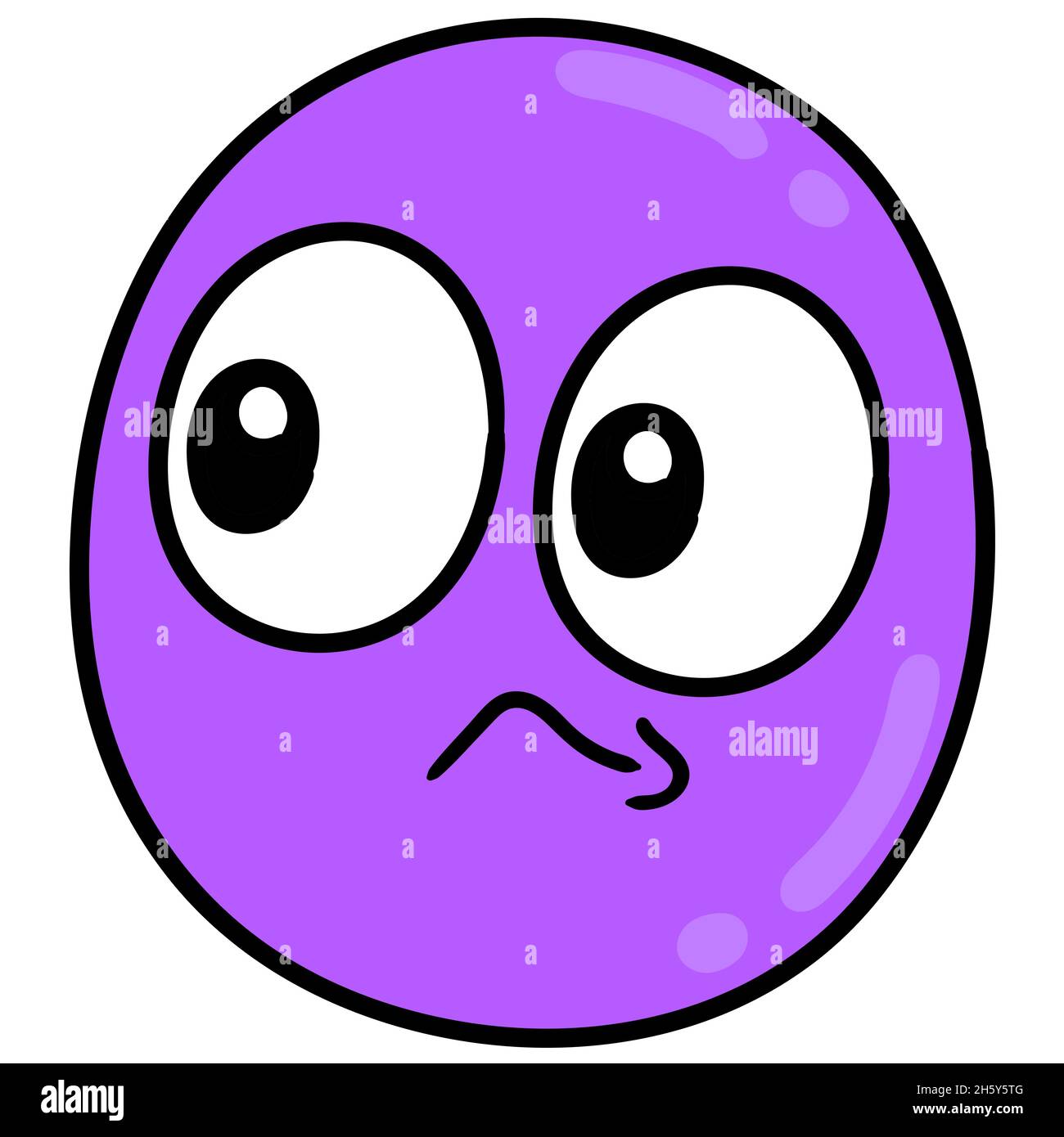 tête pourpre avec visage froid triste Illustration de Vecteur