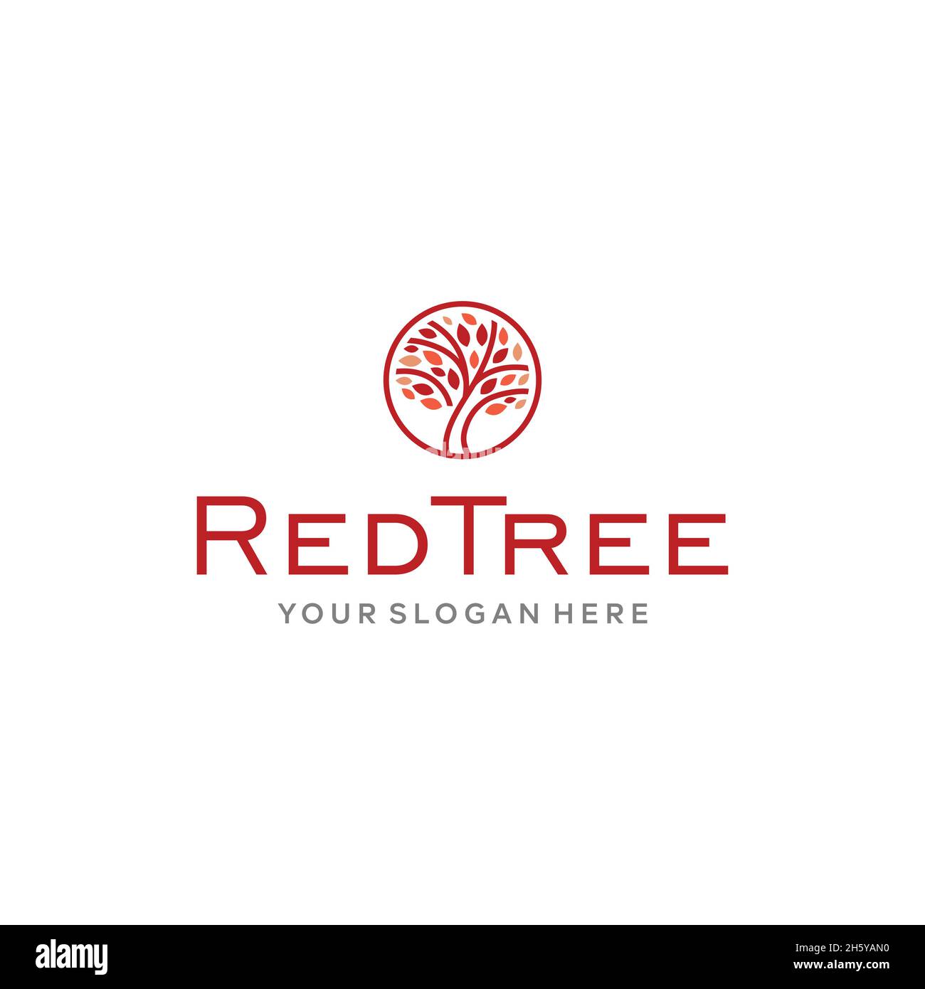 motif représentant un cercle de feuilles de forme rouge à motif de logo représentant des plantes Illustration de Vecteur