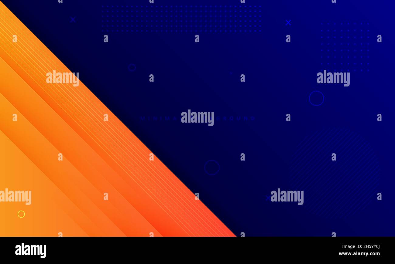 Bleu Orange arrière-plan minimal. Illustration de Vecteur