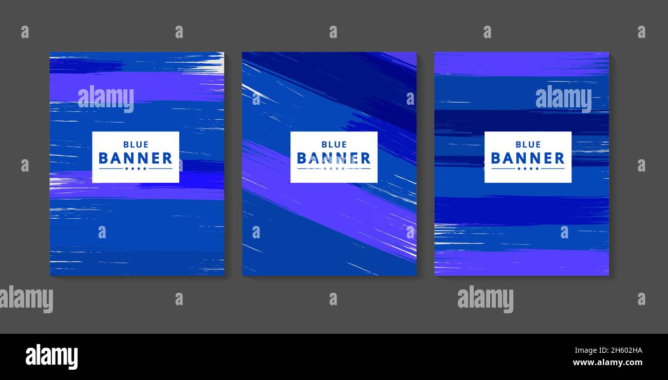 Bannière bleue à motif de contour de forme Grunge Illustration de Vecteur
