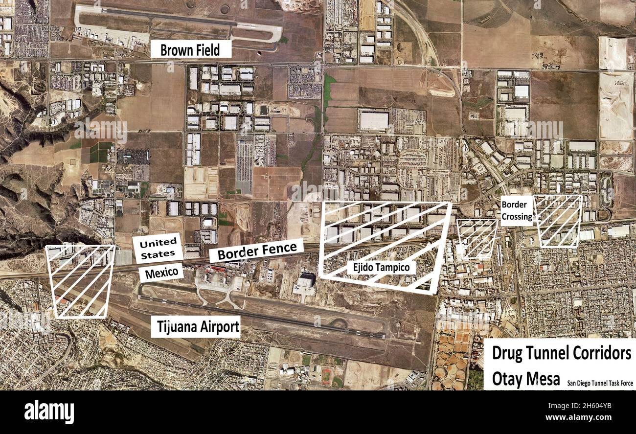 La photo montre des couloirs de tunnel de drogue sur Otay Mesa, Californie en provenance du Mexique 1993-2016 ca.27 septembre 2016 Banque D'Images