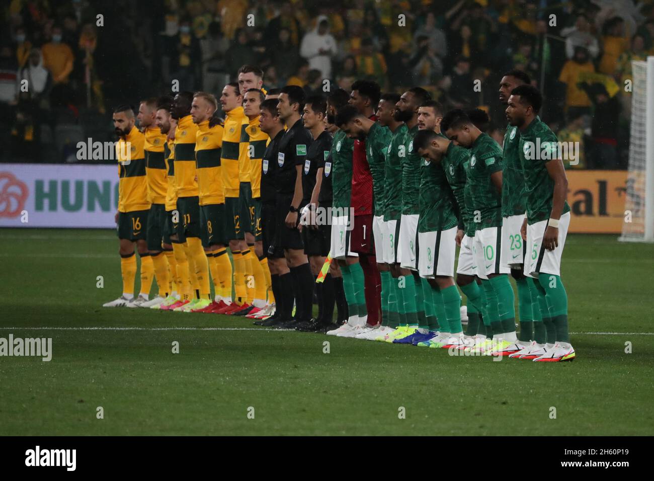 Socceroos contre l'Arabie Saoudite Banque D'Images