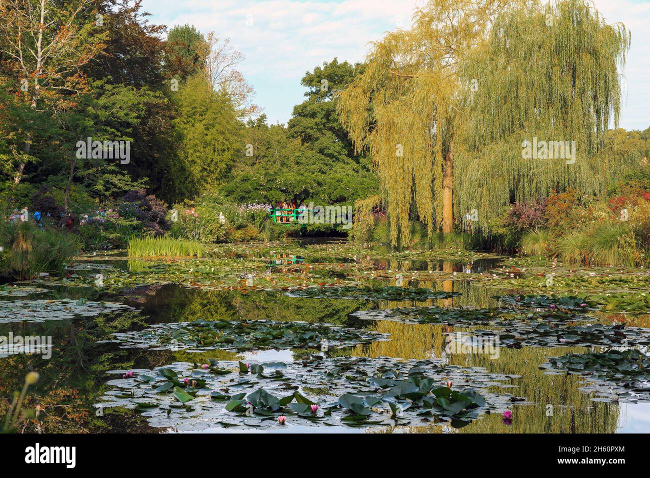 GIVERNY, FRANCE - 31 AOÛT 2019 : il s'agit d'un étang avec des nénuphars dans le jardin aquatique du domaine-musée de l'artiste impressionniste Claude Monet. Banque D'Images
