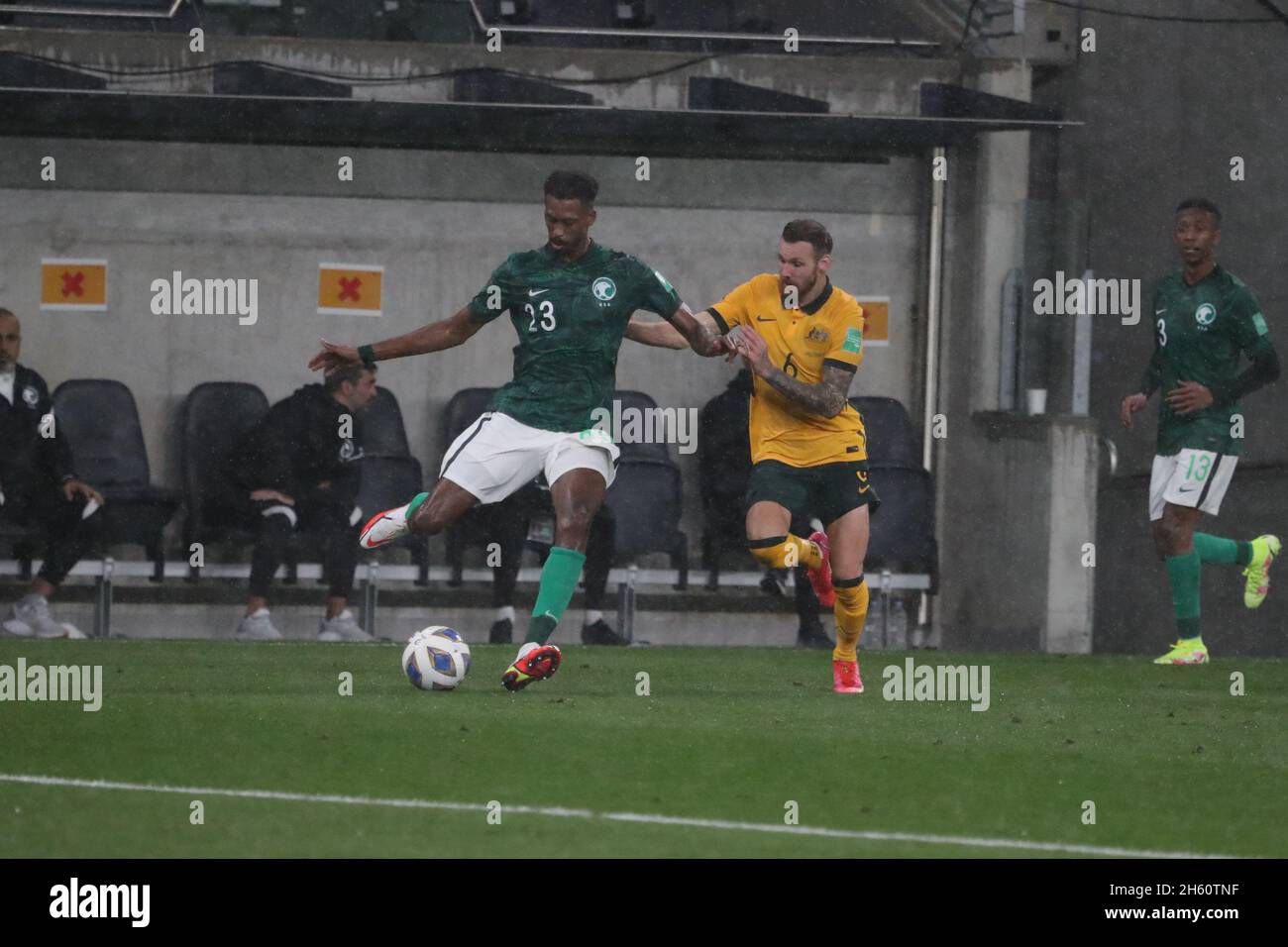 Socceroos contre l'Arabie Saoudite Banque D'Images