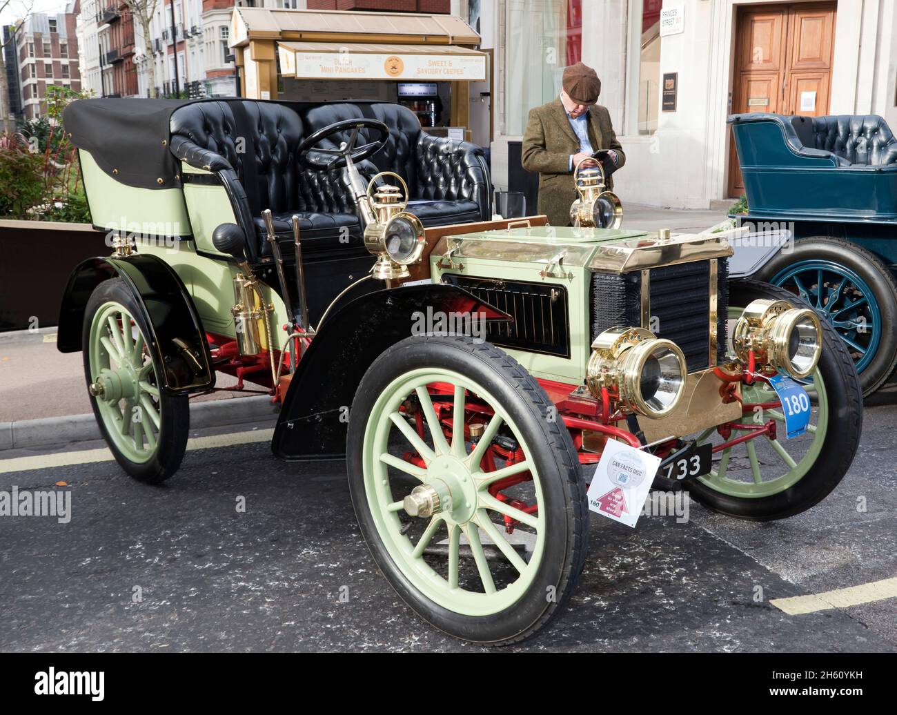 A Green, 1903 ans, Peerless, prenant part au Concours d'élégance du Regents Street Motor Show, novembre 2021 Banque D'Images
