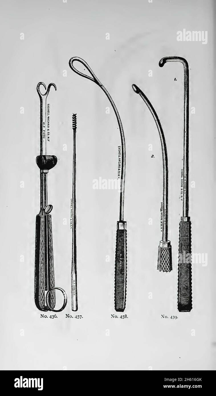 instruments chirurgicaux du xixe siècle d'un catalogue Banque D'Images