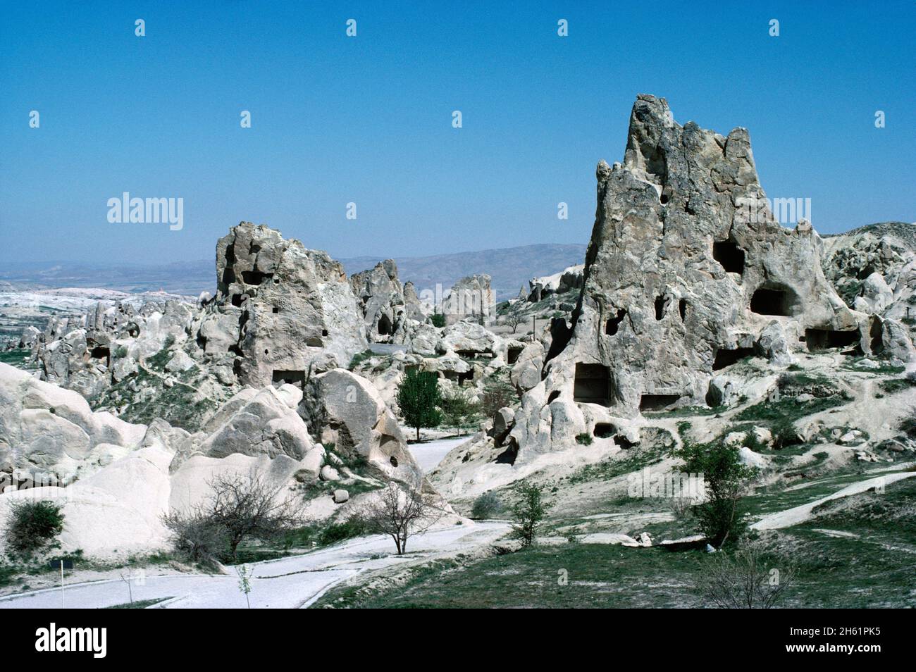 Turquie.Göreme.Anciennes habitations troglodytiques. Banque D'Images