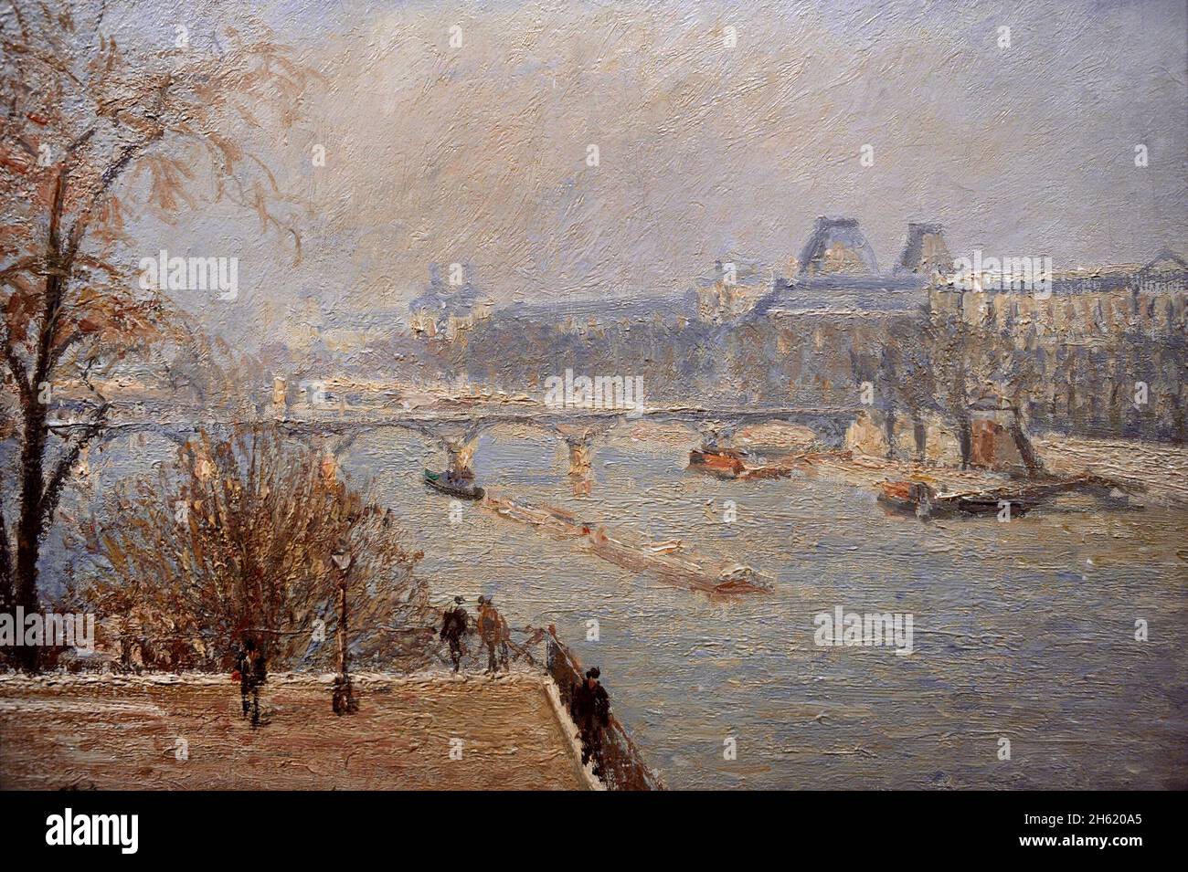 Camille Pissarro (1830-1903).Peintre français.Vue sur la Seine en direction du Louvre depuis Pont-neuf, 1903.Huile sur toile (54 x 65 cm).NY Carlsberg Glyptotek.Copenhague, Danemark. Banque D'Images