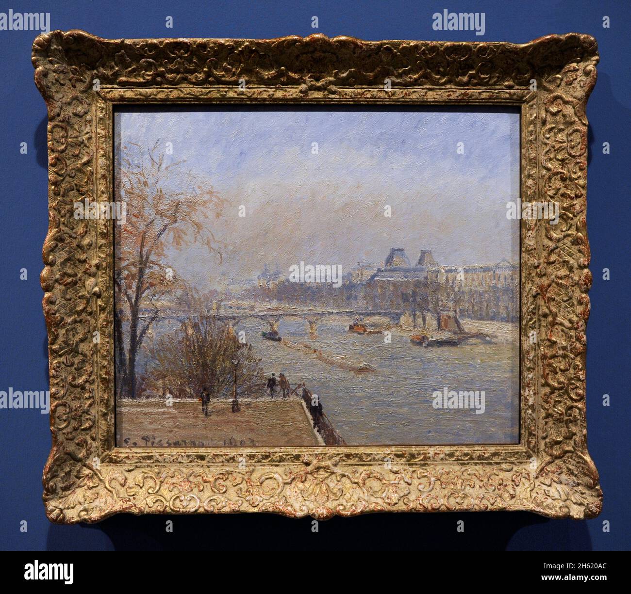 Camille Pissarro (1830-1903).Peintre français.Vue sur la Seine en direction du Louvre depuis Pont-neuf, 1903.Huile sur toile (54 x 65 cm).NY Carlsberg Glyptotek.Copenhague, Danemark. Banque D'Images