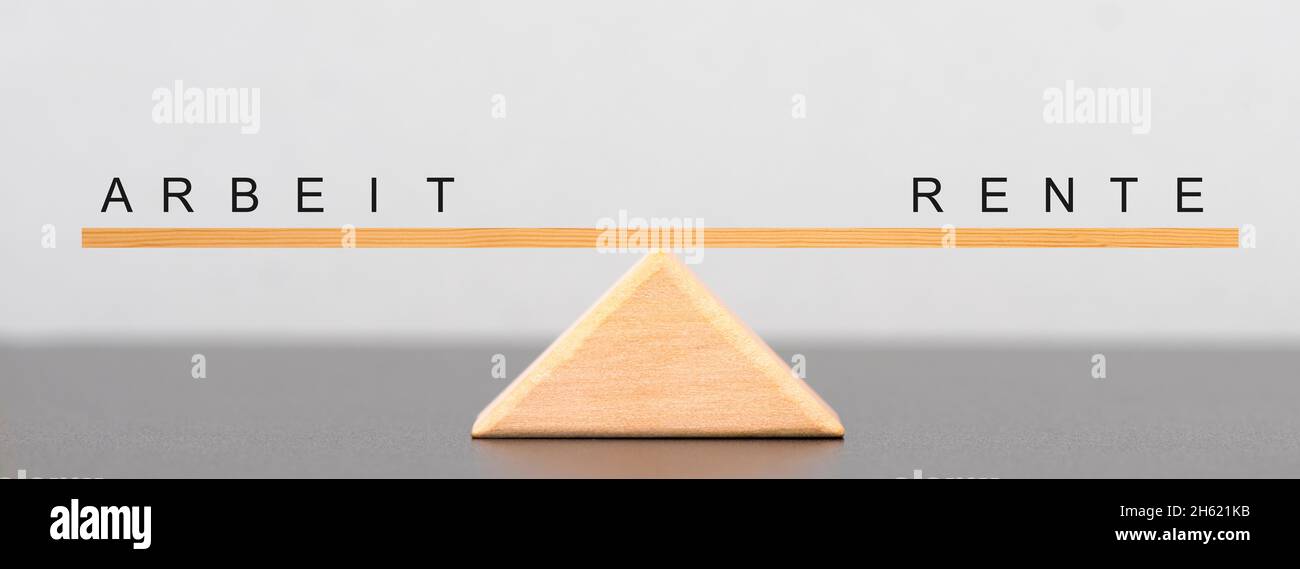 le travail et la retraite en équilibre Banque D'Images