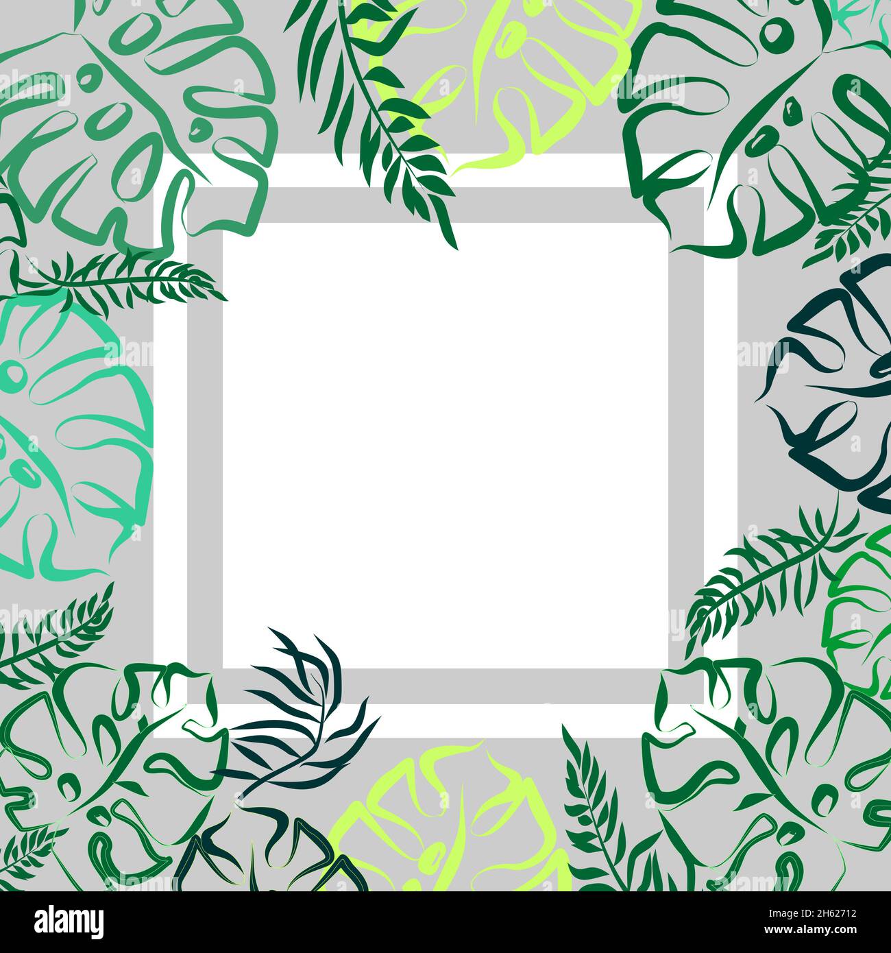 décoration florale à partir de feuilles sur fond blanc et gris Banque D'Images