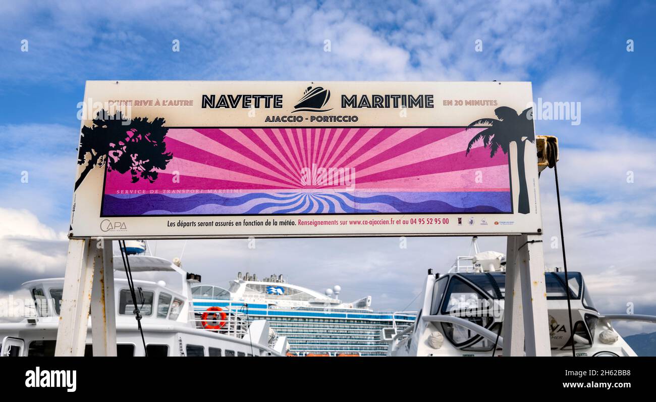 Navette Maritime Ajaccio quai - Porticcio Banque D'Images