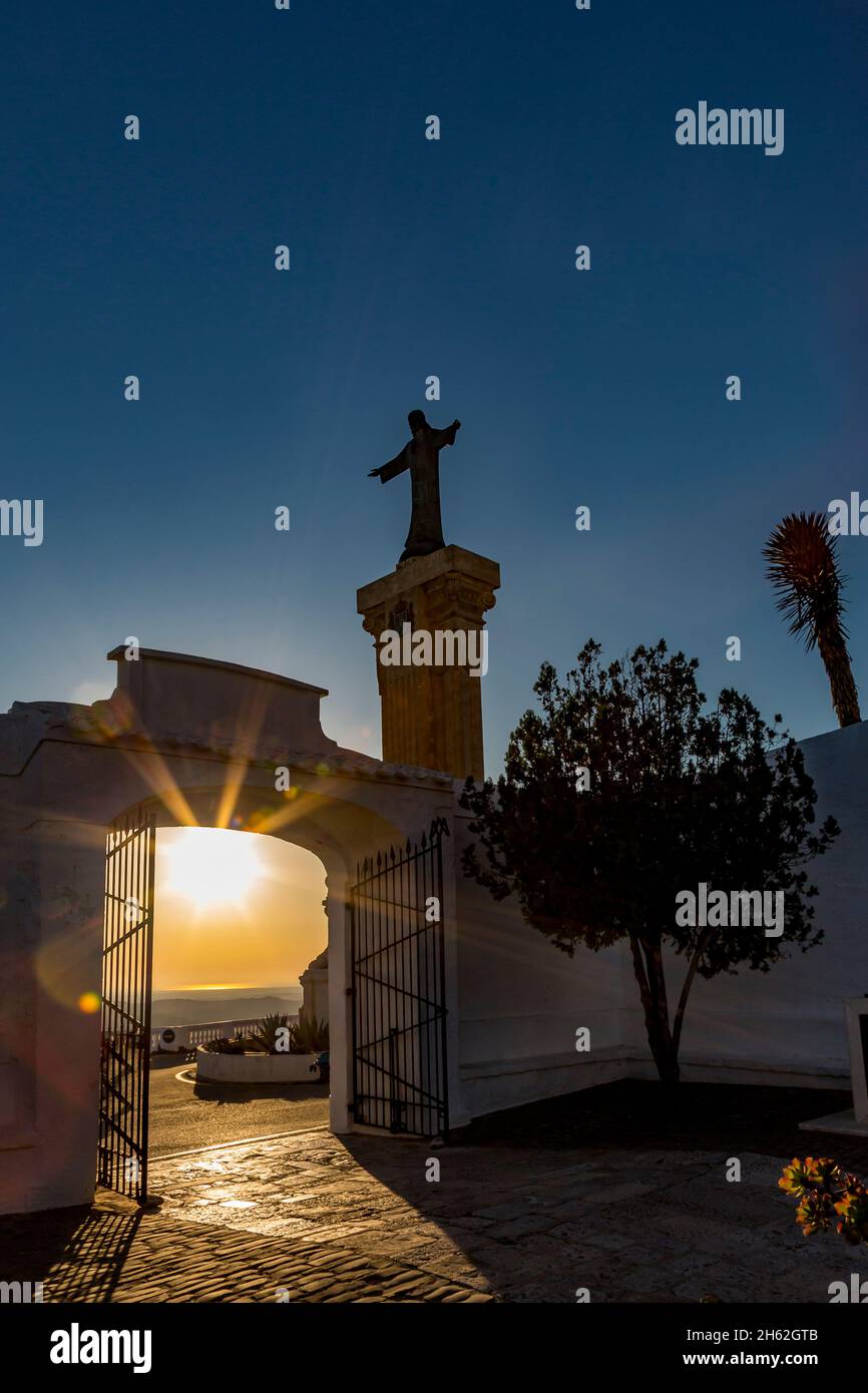 statue de jésus,monastère franciscain,monte del toro,357 m,es mercadal,menorca,iles baléares,espagne,europe Banque D'Images