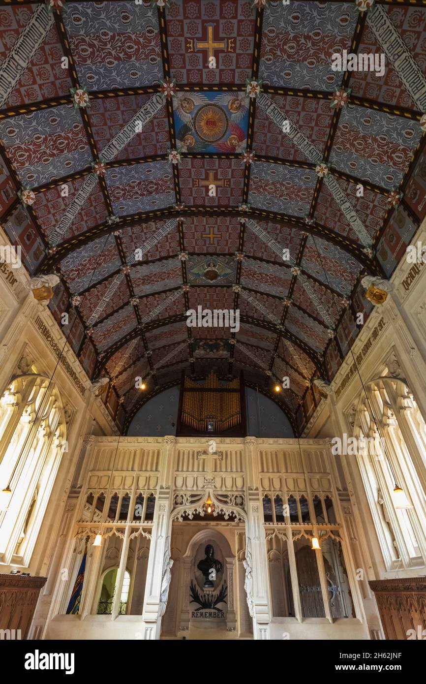 angleterre,ile de wight,newport,château de carisbrooke,st.nicholas dans la chapelle de castro,vue intérieure Banque D'Images