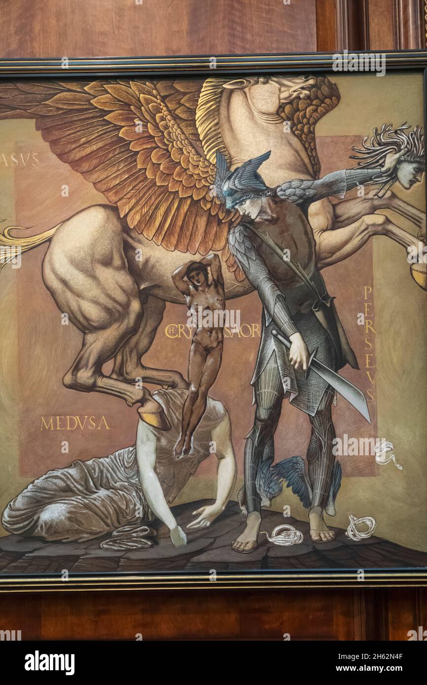 peinture représentant une scène de la mythologie grecque perseus histoire montrant la mort de medusa par edward burne-jones Banque D'Images