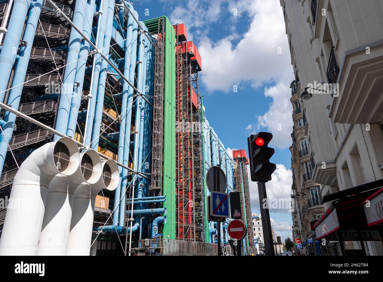 france,paris,centre pompidou,façade extérieure,centre des arts et de la culture Banque D'Images