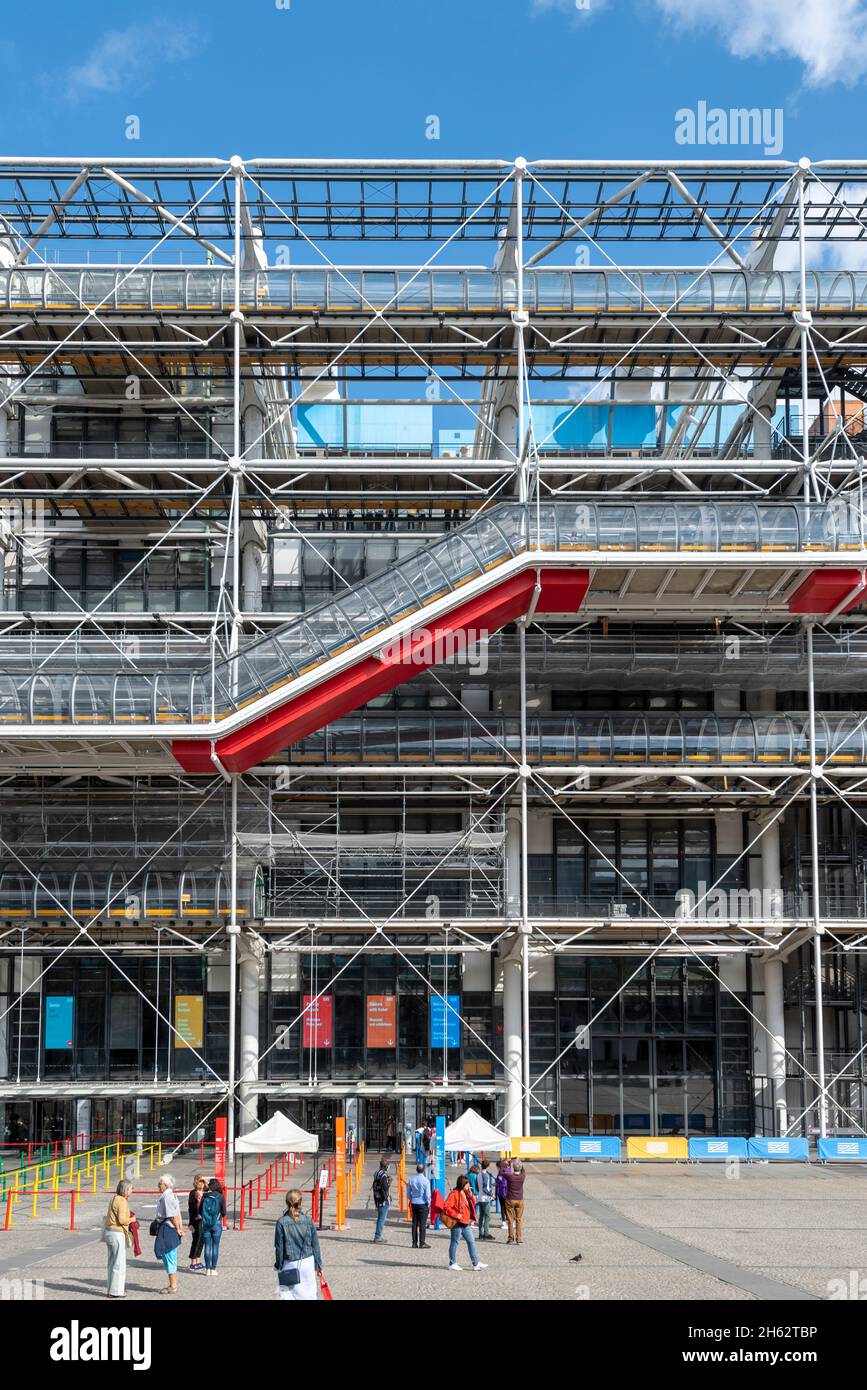 france,paris,centre pompidou,façade extérieure,centre des arts et de la culture Banque D'Images