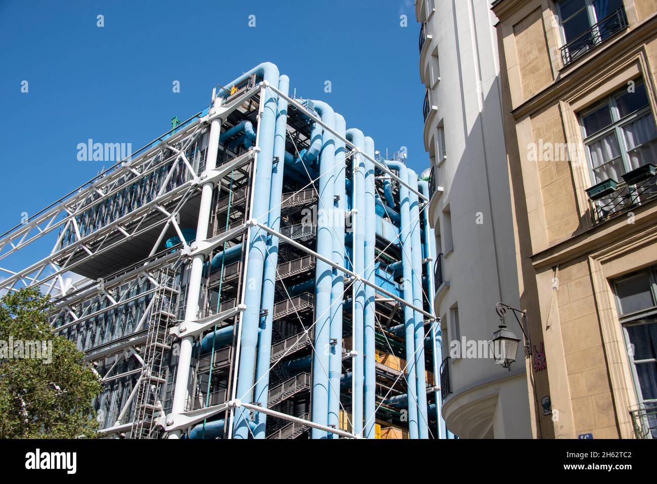 france,paris,centre pompidou,façade extérieure,centre des arts et de la culture Banque D'Images