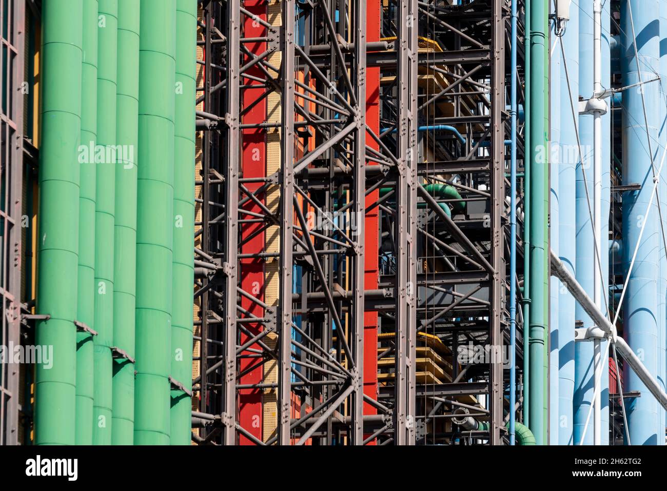 france,paris,centre pompidou,façade extérieure,centre des arts et de la culture Banque D'Images