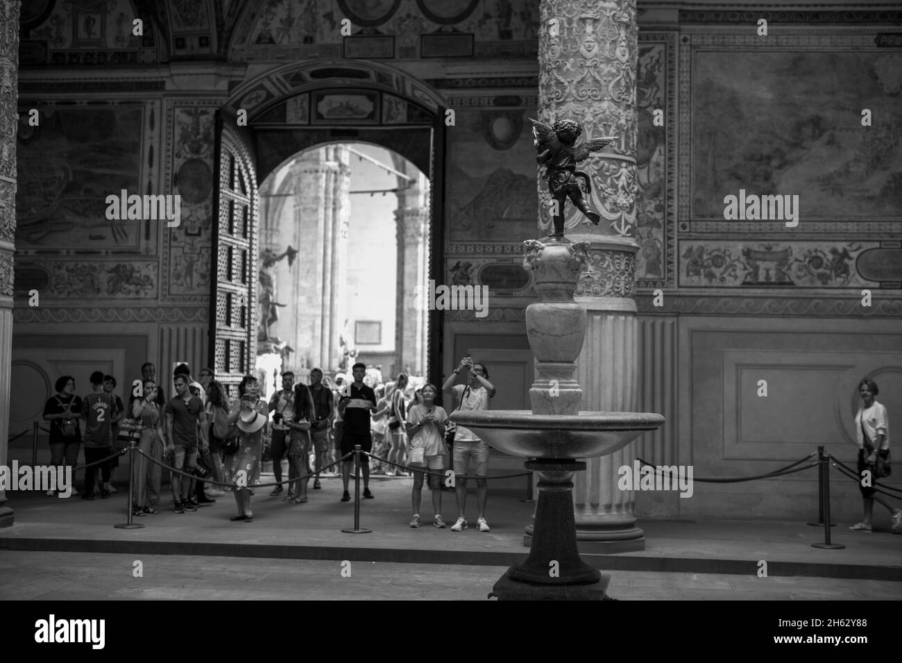 florence, italie. vue sur la place piazza della signoria avec le palazzo vecchio Banque D'Images