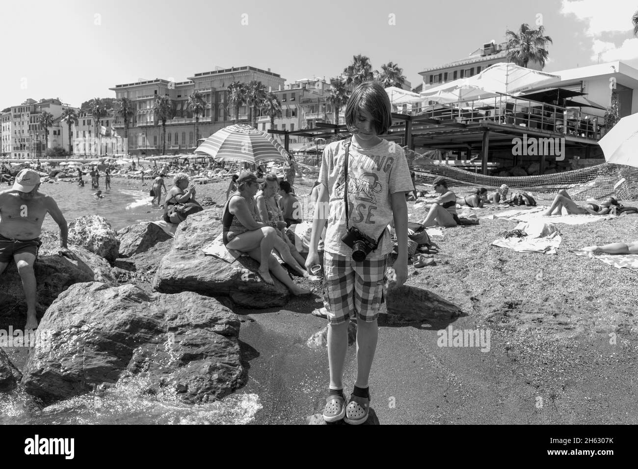 à la plage de gênes, en italie Banque D'Images