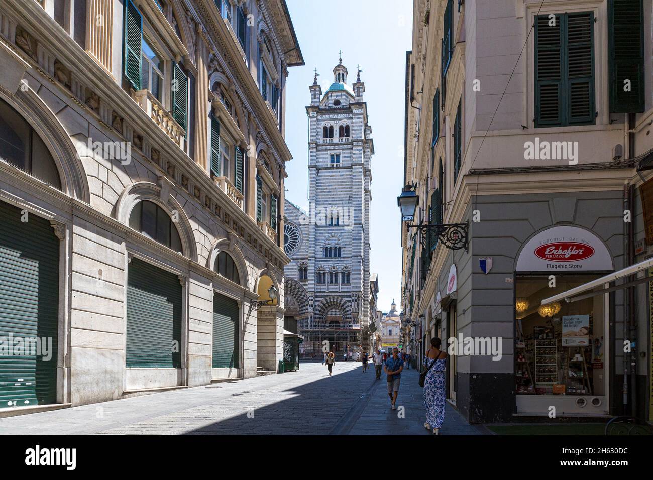 cathédrale de gênes alias duomo di genova ou cattedrale di san lorenzo siège de l'archevêque de gênes Banque D'Images