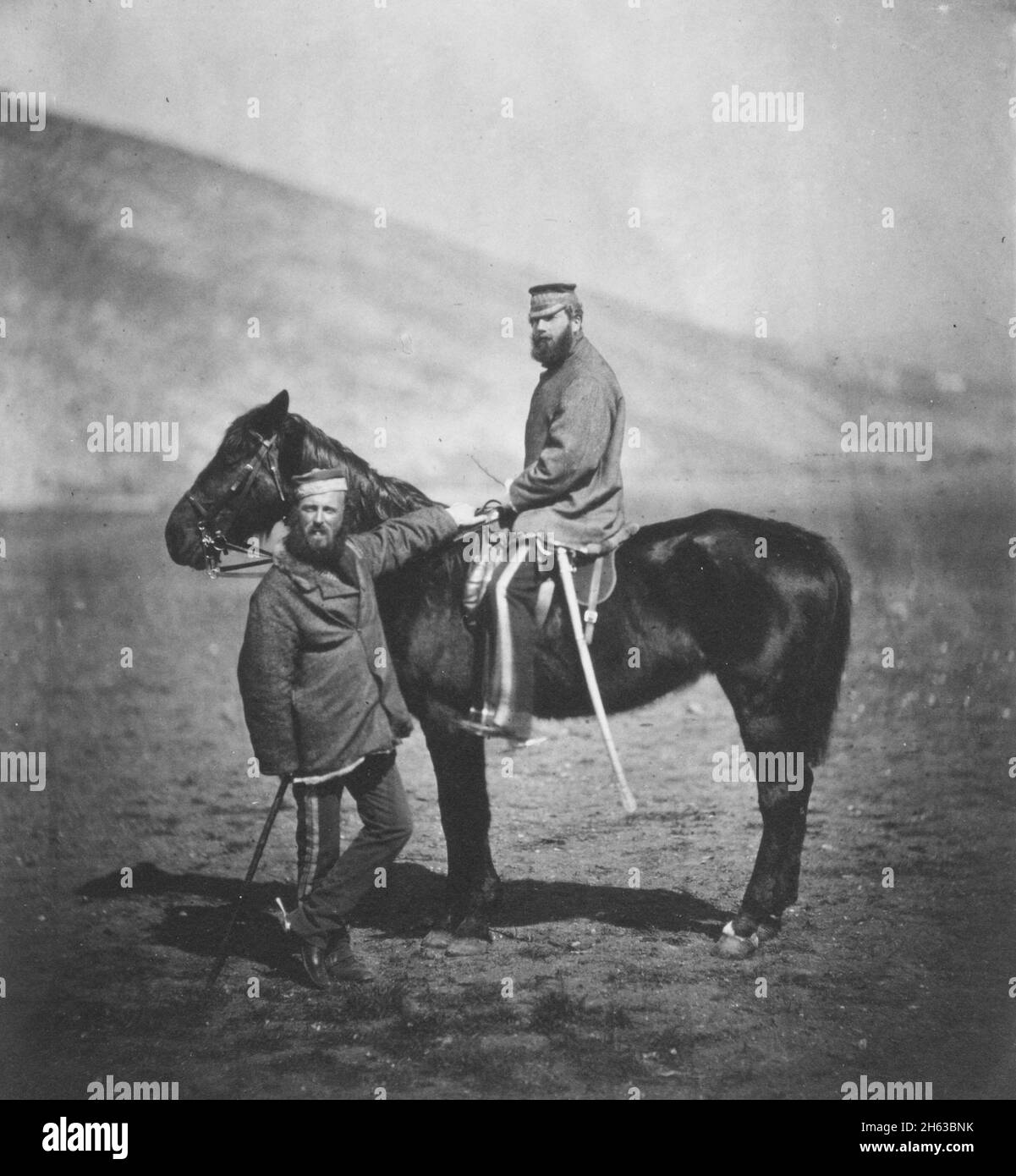 Photos de la guerre de Crimée : Capitaine Phillips et Lieutenant Yates, 8th Hussars ca.1855' Banque D'Images