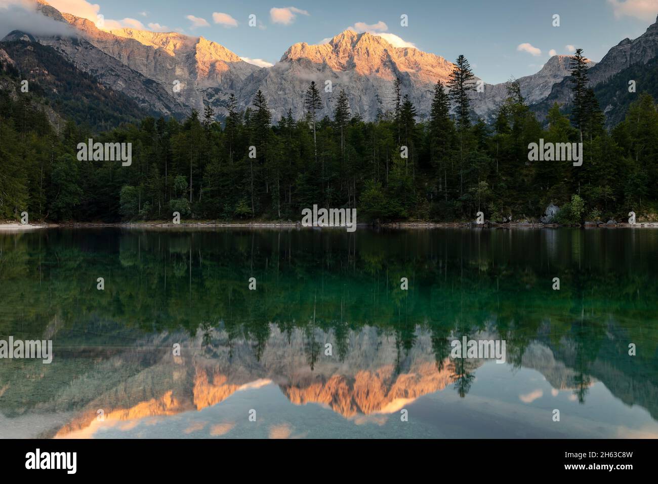 le grand ödsee dans la soirée. Banque D'Images