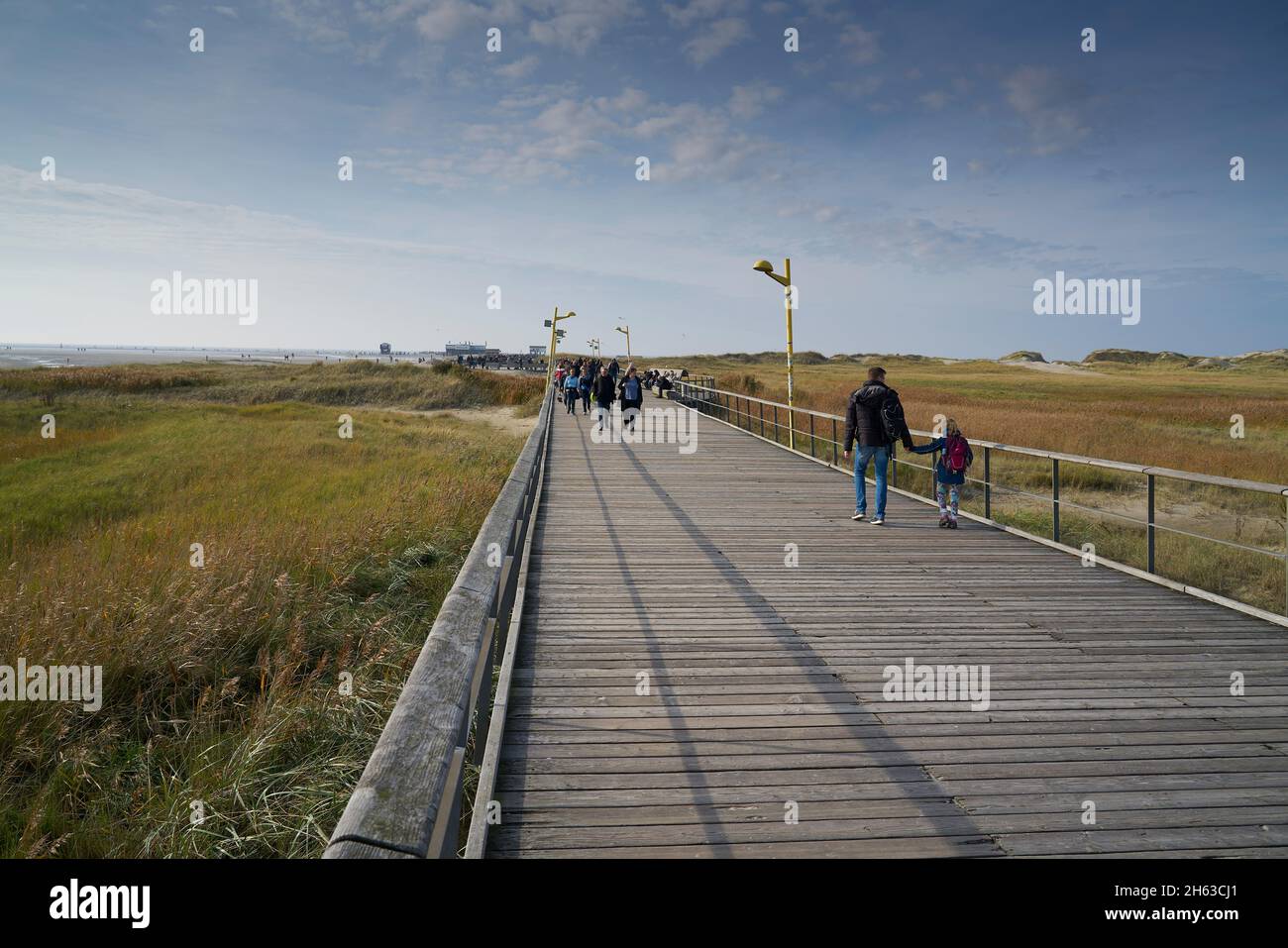 europe,allemagne,schleswig holstein,mer du nord,st peter ording,étendue,eau,plage,pont,mer de wadden Banque D'Images