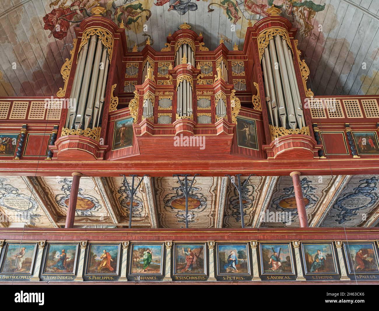 europe,allemagne,hambourg,st pankratius neuenfelde,orgue schnitger,orgue église,musique,orgue à jouer Banque D'Images