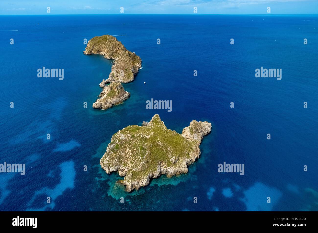 vue aérienne, île d'illes malgrats,santa ponsa,calvià,majorque,iles baléares,espagne Banque D'Images