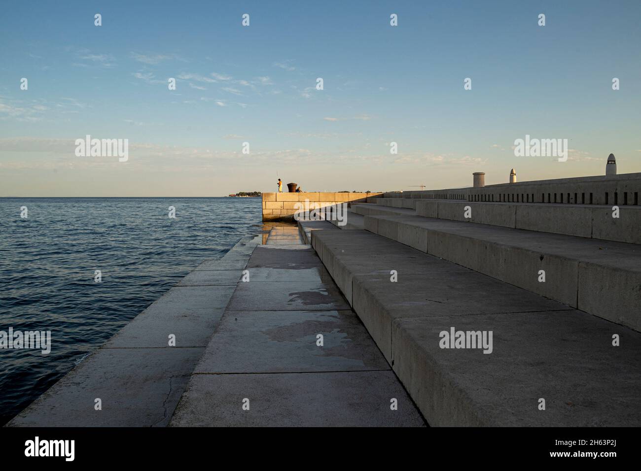 les marches d'orgue de mer - une attraction célèbre à la promenade du bord de mer à zadar, dalmatie, croatie Banque D'Images