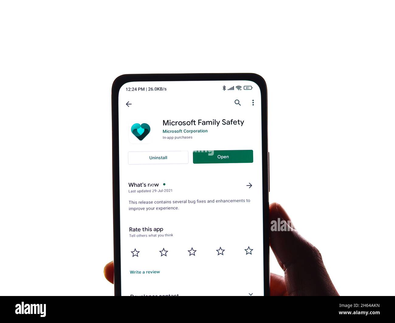 West Bangal, Inde - 11 novembre 2021 : logo Microsoft Family Safety sur l'écran du téléphone. Banque D'Images