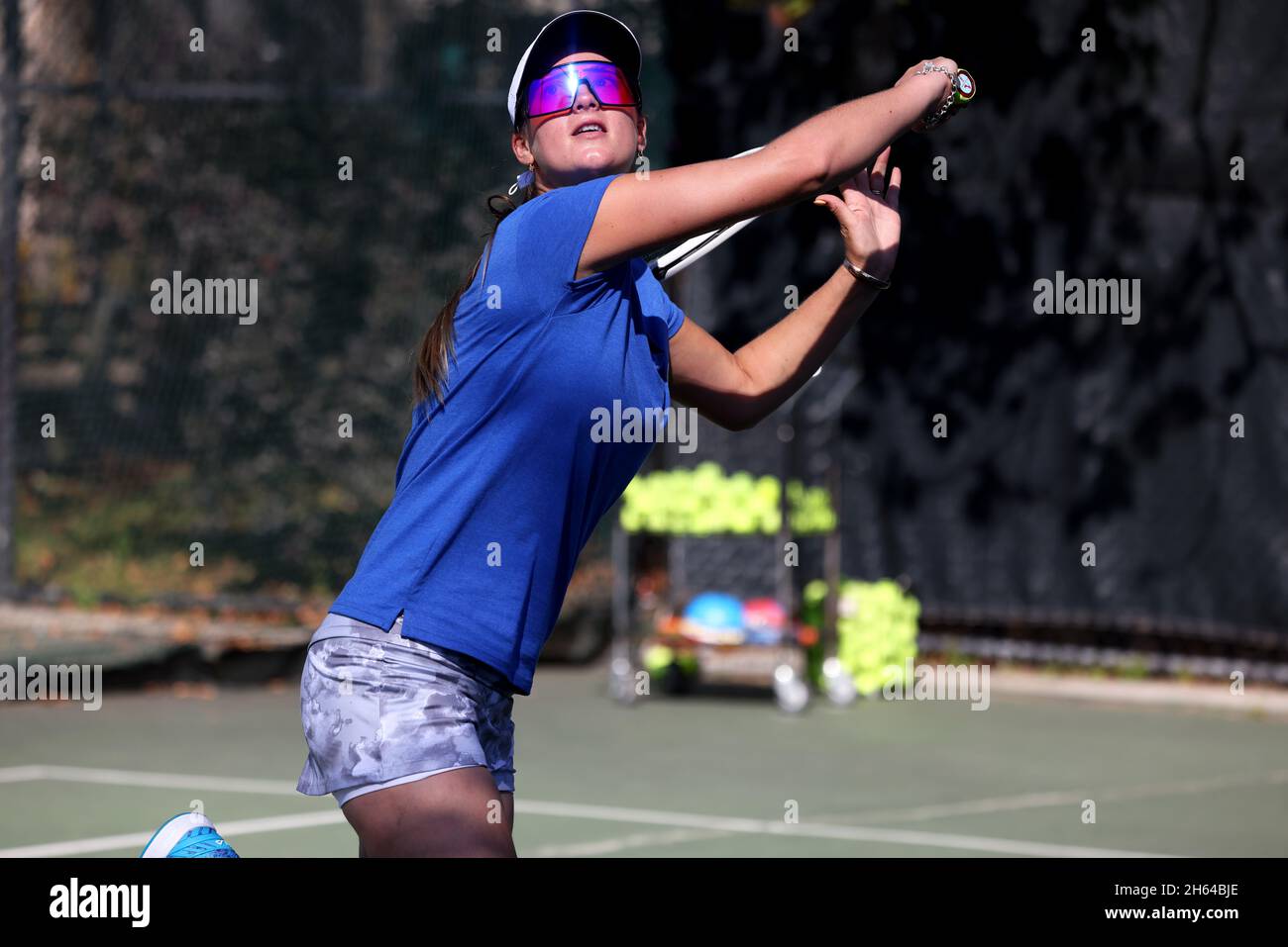 Tennis pro Marina Oetiker, jouant au Downtown tennis Club, à New York, 10/21/2021 modèle sorti Banque D'Images